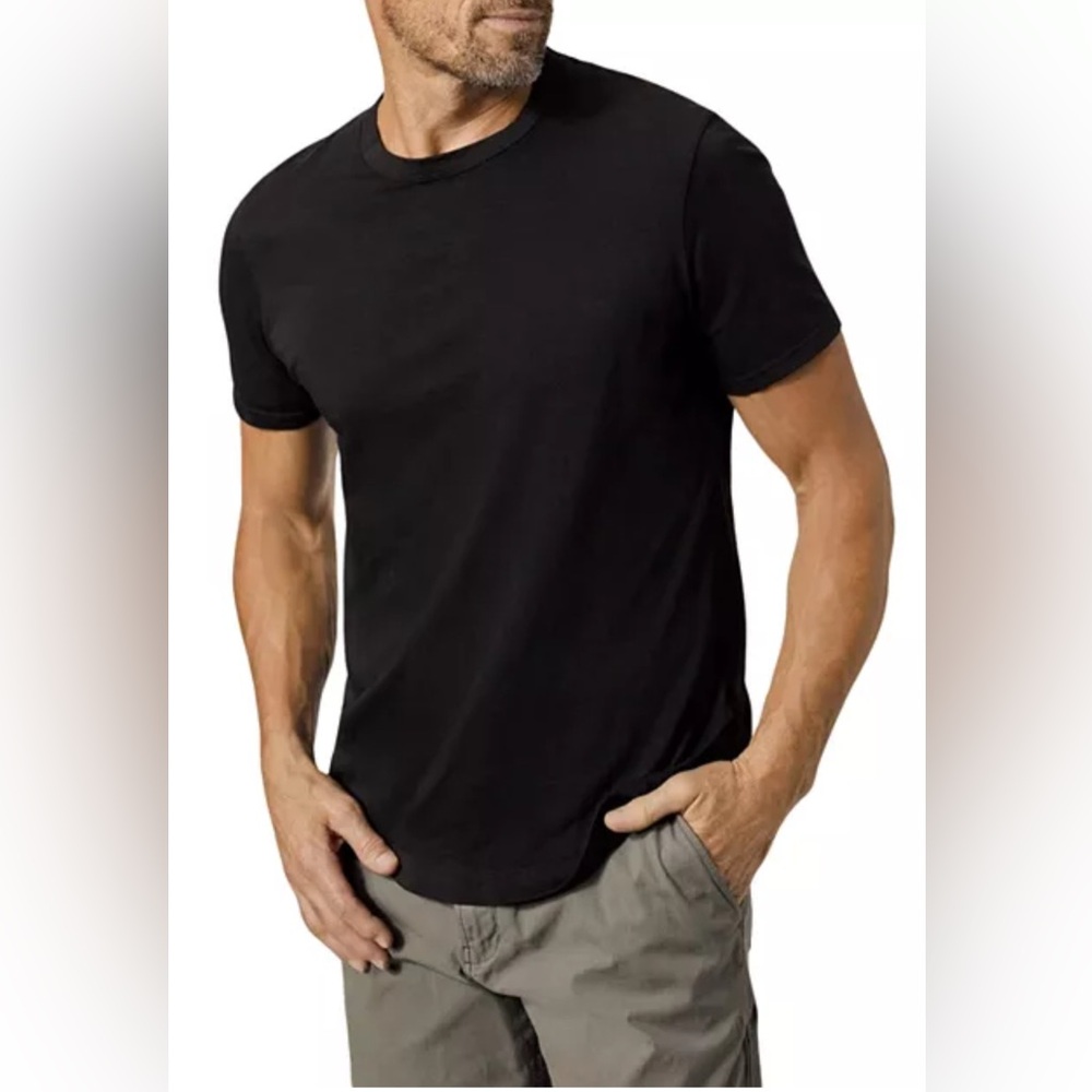 Black Pima Curved Hem Tee